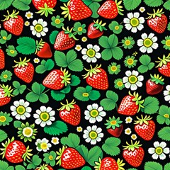 Strawberries Pattern Play Mat (rectangle) by Salmanaz77