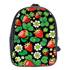 Strawberries Pattern School Bag (xl) by Salmanaz77