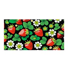 Strawberries Pattern Satin Wrap 35  X 70  by Salmanaz77