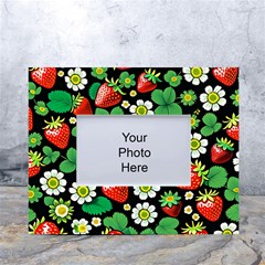 Strawberries Pattern White Tabletop Photo Frame 4 x6  by Salmanaz77