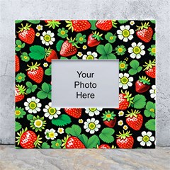 Strawberries Pattern White Wall Photo Frame 5  X 7  by Salmanaz77