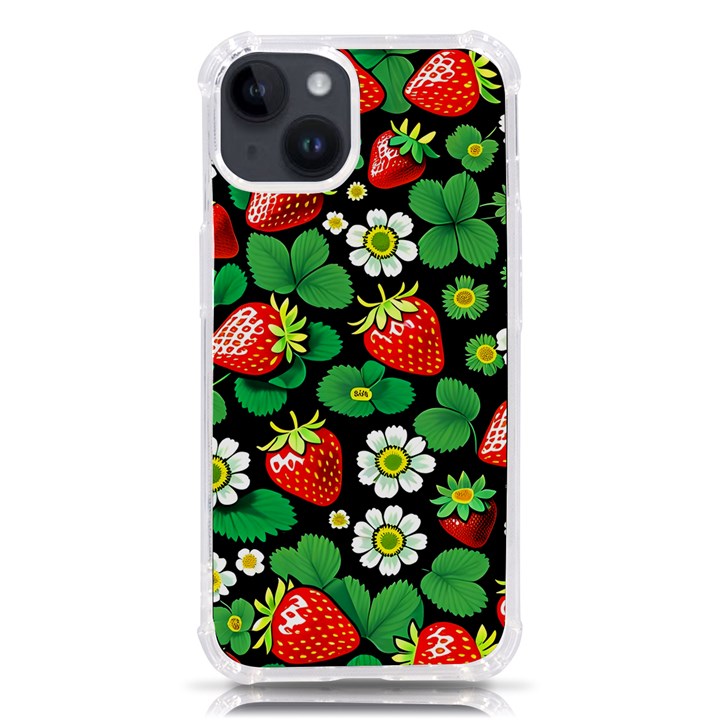 Strawberries Pattern iPhone 14 TPU UV Print Case