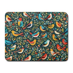 Birds Pattern Flowers Whimsical Small Mousepad by Salmanaz77