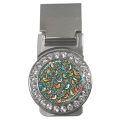 Birds Pattern Flowers Whimsical Money Clips (CZ) 