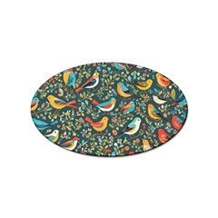 Birds Pattern Flowers Whimsical Sticker Oval (100 Pack) by Salmanaz77