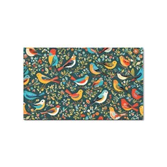 Birds Pattern Flowers Whimsical Sticker Rectangular (100 pack)