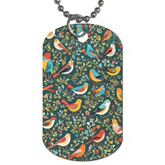 Birds Pattern Flowers Whimsical Dog Tag (Two Sides)