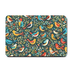 Birds Pattern Flowers Whimsical Small Doormat