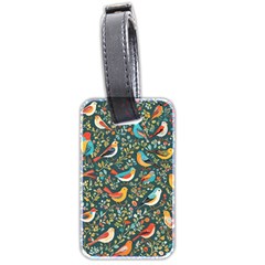 Birds Pattern Flowers Whimsical Luggage Tag (two sides)