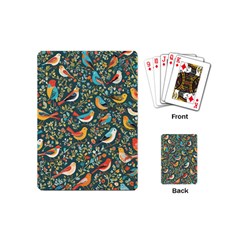 Birds Pattern Flowers Whimsical Playing Cards Single Design (mini)