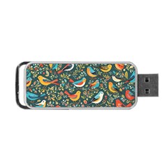 Birds Pattern Flowers Whimsical Portable USB Flash (One Side)