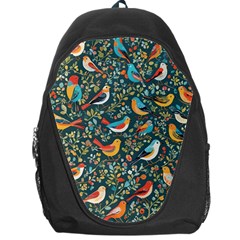 Birds Pattern Flowers Whimsical Backpack Bag