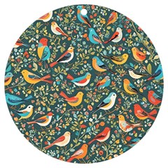 Birds Pattern Flowers Whimsical Uv Print Acrylic Ornament Round by Salmanaz77