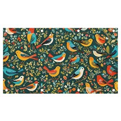 Birds Pattern Flowers Whimsical Banner and Sign 7  x 4 