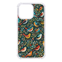 Birds Pattern Flowers Whimsical Iphone 13 Pro Tpu Uv Print Case by Salmanaz77