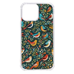 Birds Pattern Flowers Whimsical Iphone 13 Pro Max Tpu Uv Print Case by Salmanaz77