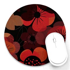 Flower Floral Flora Nature Pattern Background Backdrop Round Mousepad by Salmanaz77