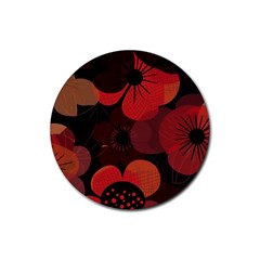 Flower Floral Flora Nature Pattern Background Backdrop Rubber Round Coaster (4 Pack) by Salmanaz77