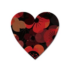 Flower Floral Flora Nature Pattern Background Backdrop Heart Magnet by Salmanaz77