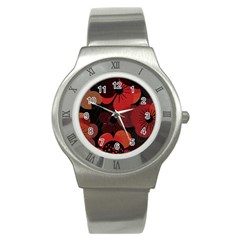 Flower Floral Flora Nature Pattern Background Backdrop Stainless Steel Watch by Salmanaz77