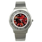 Flower Floral Flora Nature Pattern Background Backdrop Stainless Steel Watch Front