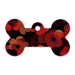 Flower Floral Flora Nature Pattern Background Backdrop Dog Tag Bone (one Side) by Salmanaz77