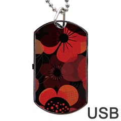 Flower Floral Flora Nature Pattern Background Backdrop Dog Tag Usb Flash (two Sides) by Salmanaz77