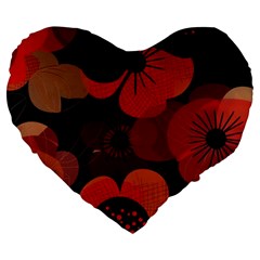 Flower Floral Flora Nature Pattern Background Backdrop Large 19  Premium Flano Heart Shape Cushions by Salmanaz77