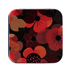 Flower Floral Flora Nature Pattern Background Backdrop Square Metal Box (black) by Salmanaz77