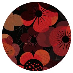 Flower Floral Flora Nature Pattern Background Backdrop Round Trivet by Salmanaz77