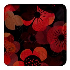 Flower Floral Flora Nature Pattern Background Backdrop Square Glass Fridge Magnet (4 Pack) by Salmanaz77