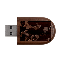 Flower Floral Flora Nature Pattern Background Backdrop Wood Oval Usb Flash Drive by Salmanaz77