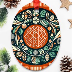 Wreath Deco Christmas Oval Ornament (two Sides)