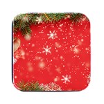 Christmas Ornament Square Metal Box (Black) Front