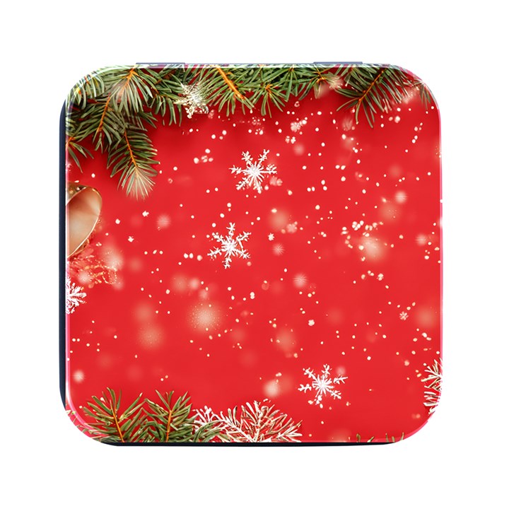 Christmas Ornament Square Metal Box (Black)