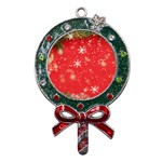 Christmas Ornament Metal X Mas Lollipop with Crystal Ornament Front