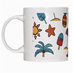 Summer Pineapple Fruit Tropical White Mug by Paksenen