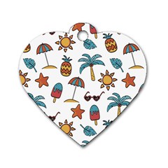 Summer Pineapple Fruit Tropical Dog Tag Heart (one Side) by Paksenen