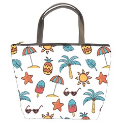 Summer Pineapple Fruit Tropical Bucket Bag by Paksenen