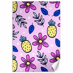 Flowers Petals Pineapples Fruit Canvas 20  X 30  by Paksenen