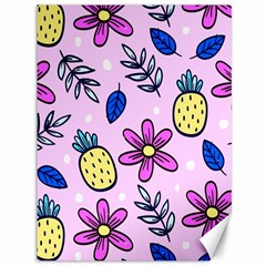 Flowers Petals Pineapples Fruit Canvas 36  X 48  by Paksenen