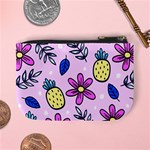 Flowers Petals Pineapples Fruit Mini Coin Purse Back