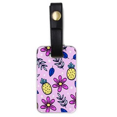 Flowers Petals Pineapples Fruit Luggage Tag (one Side) by Paksenen