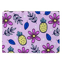 Flowers Petals Pineapples Fruit Cosmetic Bag (xxl) by Paksenen