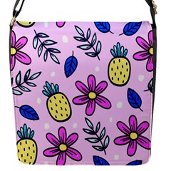 Flowers Petals Pineapples Fruit Flap Closure Messenger Bag (s) by Paksenen