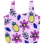 Flowers Petals Pineapples Fruit Full Print Recycle Bag (XL) Front