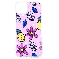 Flowers Petals Pineapples Fruit Iphone 15 Tpu Uv Print Case by Paksenen