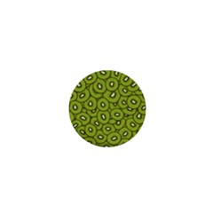 Kiwi Fruit Pattern Green Background 1  Mini Magnets by Paksenen