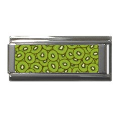 Kiwi Fruit Pattern Green Background Superlink Italian Charm (9mm) by Paksenen