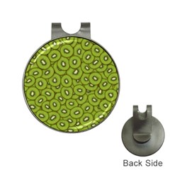 Kiwi Fruit Pattern Green Background Hat Clips With Golf Markers by Paksenen